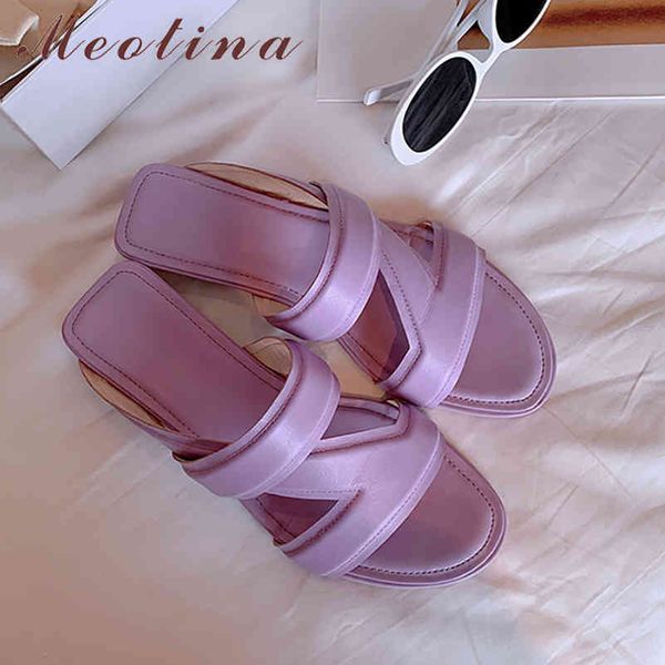 meotina genuine leather sandals design slides shoes flat slippers summer narrow band beach shoes ladies purple yellow 210520, Black
meotina genuine leather sandals design slides shoes flat slippers summer narrow band beach shoes ladies purple yellow 210520, Black