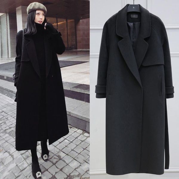 women's wool & blends special over-the-knee black cashmere woolen coat for fall and winter mid-length double-sided
women's wool & blends special over-the-knee black cashmere woolen coat for fall and winter mid-length double-sided