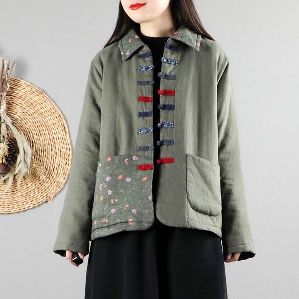 cotton chinese style clothing women blouses 2021 new quilted tang suit patchwork cheongsam warm retro outwear jacket 11738, Red
cotton chinese style clothing women blouses 2021 new quilted tang suit patchwork cheongsam warm retro outwear jacket 11738, Red