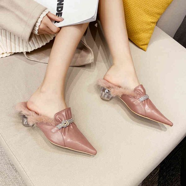 sandals 2021 winter fashion crystal high heels pointed rhinestone toe hairy half slippers plus veet warm single shoes women, Black
sandals 2021 winter fashion crystal high heels pointed rhinestone toe hairy half slippers plus veet warm single shoes women, Black