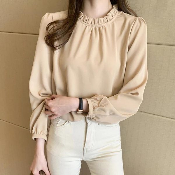 women's blouses & shirts blouse women korean chic stand ruffle collar lantern sleeve ladies blusa spring 2021 fashion casual female, White
women's blouses & shirts blouse women korean chic stand ruffle collar lantern sleeve ladies blusa spring 2021 fashion casual female, White