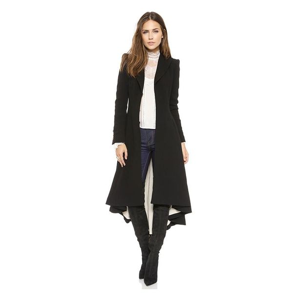 women's wool & blends white lining long coat women dovetail lapel office wear plus size winter warm skinny ladies elegant casual overco, Black
women's wool & blends white lining long coat women dovetail lapel office wear plus size winter warm skinny ladies elegant casual overco, Black