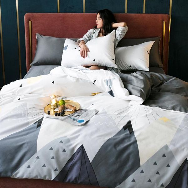 bedding sets long staple cotton four piece set pure nordic style simple european sheet quilt three
bedding sets long staple cotton four piece set pure nordic style simple european sheet quilt three
