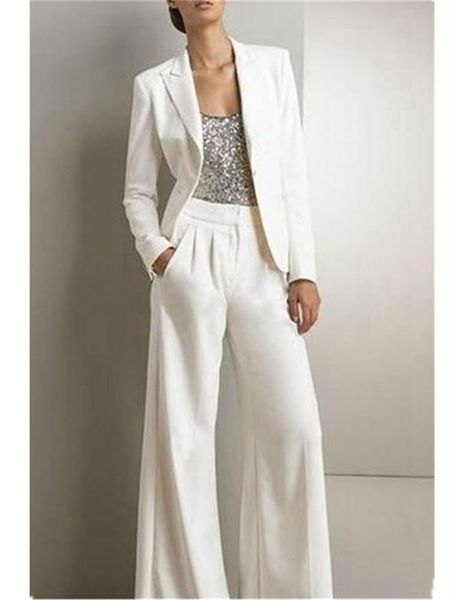 women ladies formal business office 2 piece jacket+pants suits custom made suit women's two pants, White
women ladies formal business office 2 piece jacket+pants suits custom made suit women's two pants, White