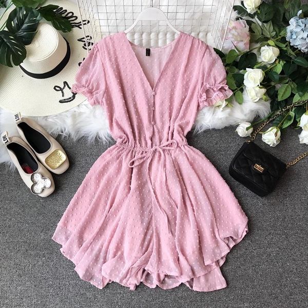 women's jumpsuits & rompers 2021 v-collar chiffon couplet girls summer short playsuits women sleeve sweet gd259, Black;white
women's jumpsuits & rompers 2021 v-collar chiffon couplet girls summer short playsuits women sleeve sweet gd259, Black;white