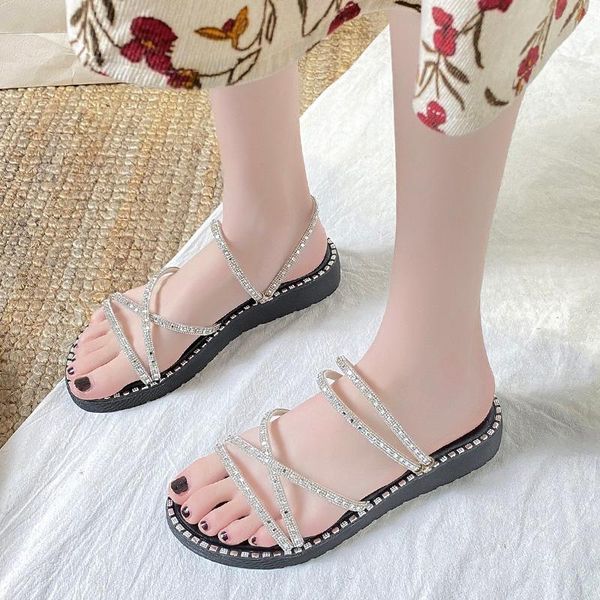 rhinestone women's sandals 2021 summer flip flops europe the united states beach toe flat shoes large size slippers, Black
rhinestone women's sandals 2021 summer flip flops europe the united states beach toe flat shoes large size slippers, Black