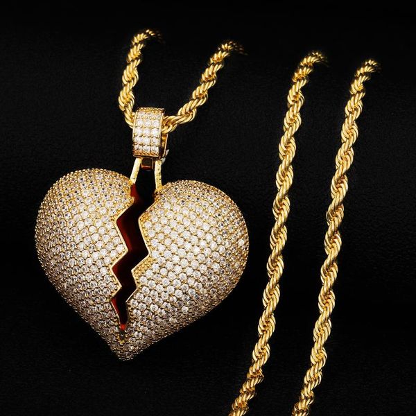 pendant necklaces hip hop iced out necklace men's broken heart fashion bling rhinestone miami cuban chain silver color charms womenjewe
pendant necklaces hip hop iced out necklace men's broken heart fashion bling rhinestone miami cuban chain silver color charms womenjewe