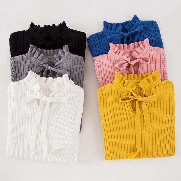 women's sweaters 2021 sweater women pullover lace up knitted jumper long sleeve autumn winter girls female ladies basic pull femme jw96, White;black
women's sweaters 2021 sweater women pullover lace up knitted jumper long sleeve autumn winter girls female ladies basic pull femme jw96, White;black