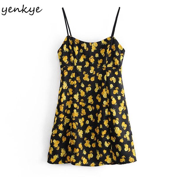 sling summer dress women vintage yellow floral print lady sleeveless a-line mini night out party robe casual dresses, Black;gray
sling summer dress women vintage yellow floral print lady sleeveless a-line mini night out party robe casual dresses, Black;gray