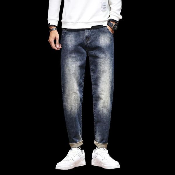 men's jeans loose fit stretch harem pants casual streetwear trousers spring oversized denim, Blue
men's jeans loose fit stretch harem pants casual streetwear trousers spring oversized denim, Blue