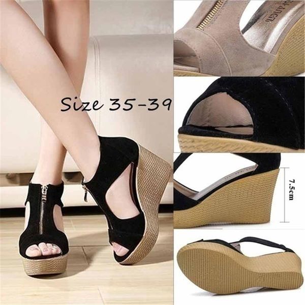 fashion sandals women shoes woman summer platform wedges vintage high heels open toe with zippers sandalias zapatos mujer, Black
fashion sandals women shoes woman summer platform wedges vintage high heels open toe with zippers sandalias zapatos mujer, Black