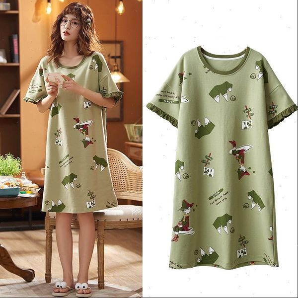 short sleeved cotton night womens sleepwears gowns summer cartoon nightgowns home wear girls sleep lounge sleeping dress, Black;red
short sleeved cotton night womens sleepwears gowns summer cartoon nightgowns home wear girls sleep lounge sleeping dress, Black;red