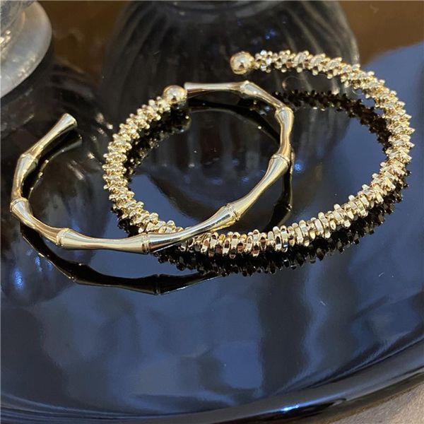 bangle ins style simple bamboo metal open bracelet european and american design sense fashionable texture female, Black
bangle ins style simple bamboo metal open bracelet european and american design sense fashionable texture female, Black