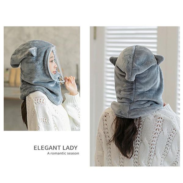 berets flannel warm hat with transparent face cover portable winter outdoor cycling cap for women men j55, Blue;gray
berets flannel warm hat with transparent face cover portable winter outdoor cycling cap for women men j55, Blue;gray