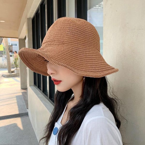 summer women knitted straw hat panama solid fisherman visor sun cap femme harajuku bucket girl korean casual beach wide brim hats, Blue;gray
summer women knitted straw hat panama solid fisherman visor sun cap femme harajuku bucket girl korean casual beach wide brim hats, Blue;gray