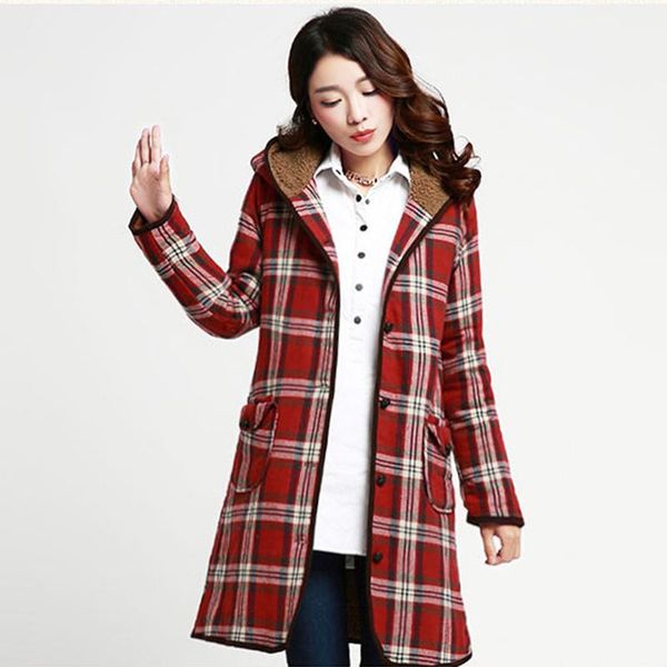 women's trench coats 2021 korean version autumn winter plaid cotton jacket women leisure loose double pocket thick warm hooded coat cc3, Tan;black
women's trench coats 2021 korean version autumn winter plaid cotton jacket women leisure loose double pocket thick warm hooded coat cc3, Tan;black