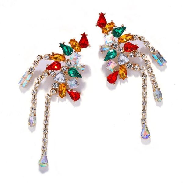 luxury colorful long tassel rhinestone dangle earring women fashion shiny crystal pendant earrings jewelry wedding, Silver
luxury colorful long tassel rhinestone dangle earring women fashion shiny crystal pendant earrings jewelry wedding, Silver