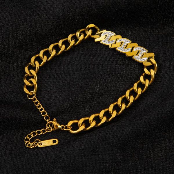 link, chain 316l stainless steel zircon letter geometric thick bracelets for women fashion trend fine jewelry birthday party gift, Black
link, chain 316l stainless steel zircon letter geometric thick bracelets for women fashion trend fine jewelry birthday party gift, Black