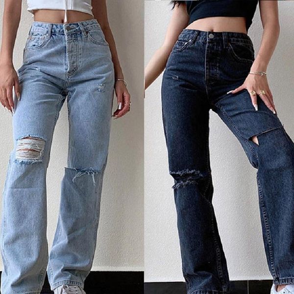 women's jeans autumn fashion womens plus size harajuku style ripped pants high-waist straight-leg cotton trousers ins -40, Blue
women's jeans autumn fashion womens plus size harajuku style ripped pants high-waist straight-leg cotton trousers ins -40, Blue