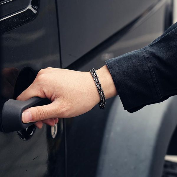 link, chain davieslee mens bracelet double gunmatel stainless steel link for men women wholesale dropship jewelry ldb11, Black
link, chain davieslee mens bracelet double gunmatel stainless steel link for men women wholesale dropship jewelry ldb11, Black