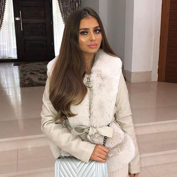 fashion autumn winter faux fur collar patchwork women's leather jackets women elegant solid coats tie belt slim ladies, Black
fashion autumn winter faux fur collar patchwork women's leather jackets women elegant solid coats tie belt slim ladies, Black