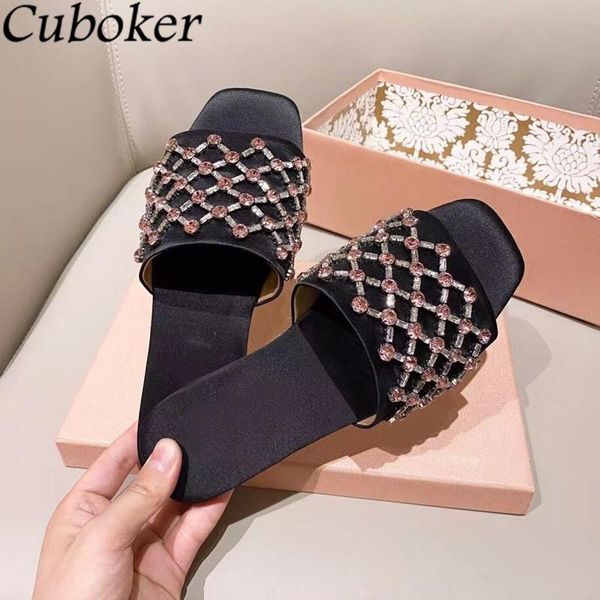 slippers brand stain women square toe rhinestone decor ladies slides summer party dress shoes for woman mujer 2021, Black
slippers brand stain women square toe rhinestone decor ladies slides summer party dress shoes for woman mujer 2021, Black