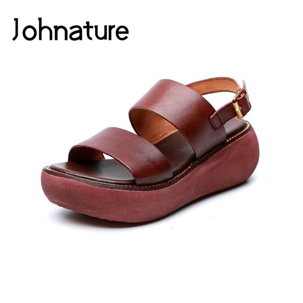 dress shoes johnature genuine leather summer casual ankle-wrap buckle strap solid retro sewing flat with platform sandals women, Black
dress shoes johnature genuine leather summer casual ankle-wrap buckle strap solid retro sewing flat with platform sandals women, Black