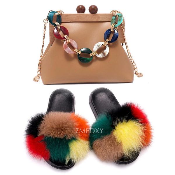 furry slides ladies summer real fur slippers with korean fashion shoulder bags pure color chain handbag girls, Black
furry slides ladies summer real fur slippers with korean fashion shoulder bags pure color chain handbag girls, Black