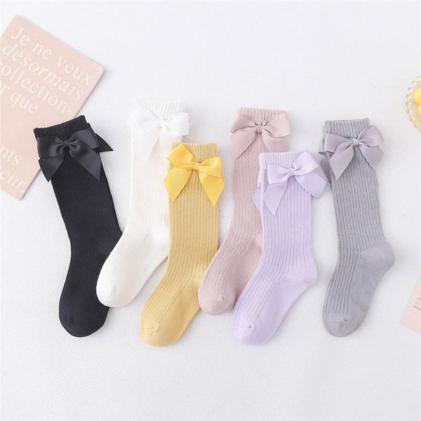 solid children socks with bows cotton baby girls soft toddlers long for kids princess knee high, Pink;yellow
solid children socks with bows cotton baby girls soft toddlers long for kids princess knee high, Pink;yellow