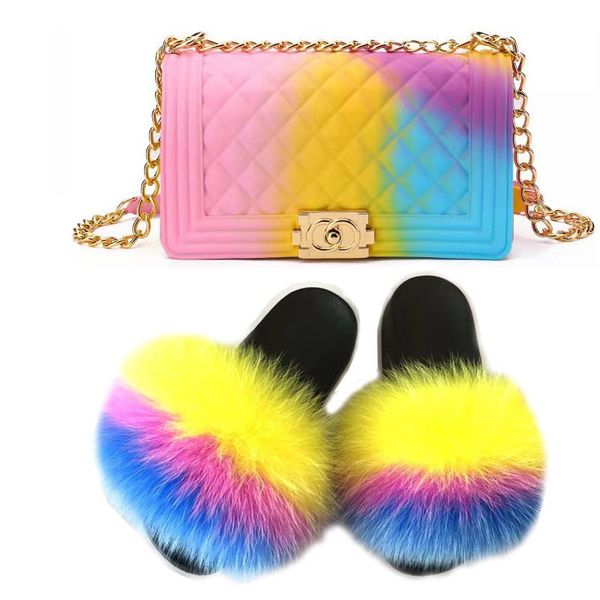 slippers fur outdoor sandals fluffy slides jelly bag with purse set for women open toe plush flip flops, Black
slippers fur outdoor sandals fluffy slides jelly bag with purse set for women open toe plush flip flops, Black