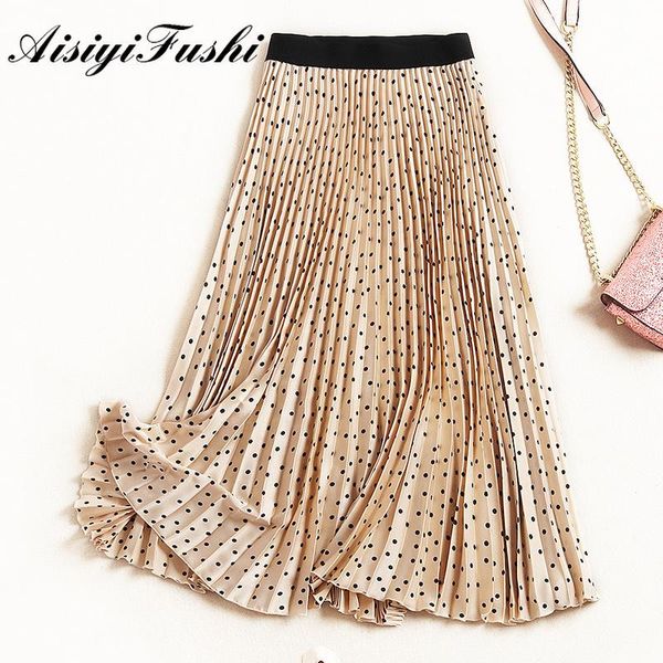 skirts women's high waist pleated woman spring casual elegant dots print long skirt for women large swing vintage ins, Black
skirts women's high waist pleated woman spring casual elegant dots print long skirt for women large swing vintage ins, Black