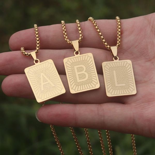 Pendant Necklaces 26pcs/Set Initial Letter A-Z Necklace Square Alphabet Rectangle Medallion Gold Men Stainless Steel Chain Colar, Silver
Pendant Necklaces 26pcs/Set Initial Letter A-Z Necklace Square Alphabet Rectangle Medallion Gold Men Stainless Steel Chain Colar, Silver
