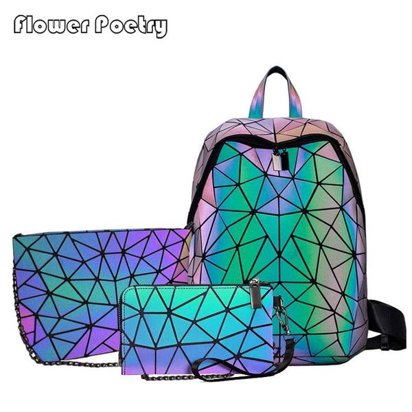 backpack set luminous women geometric holographic designer student lapbags multifunction leather men backpacks mochilas 2021
backpack set luminous women geometric holographic designer student lapbags multifunction leather men backpacks mochilas 2021