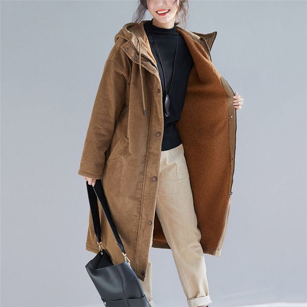 leather rough winter long casual velvet women's loose hoodie big size parka warm woolen lamb wadded jacket f1545 lhra, Black
leather rough winter long casual velvet women's loose hoodie big size parka warm woolen lamb wadded jacket f1545 lhra, Black