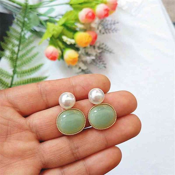 super fairy girl gentle green korean temperament versatile earrings simple pearl earrings round ear clip, Black
super fairy girl gentle green korean temperament versatile earrings simple pearl earrings round ear clip, Black