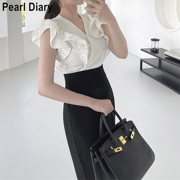 women's two piece pants office lady sets 2021 summer 2 set women cross v-neck folds ruffle + high waist straight long suits, White
women's two piece pants office lady sets 2021 summer 2 set women cross v-neck folds ruffle + high waist straight long suits, White