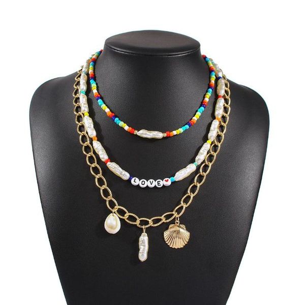 3pcs/set gold shell simulated pearl beaded multi-layer necklace women handmade bohemian choker beach party jewelry 2021 chokers, Golden;silver
3pcs/set gold shell simulated pearl beaded multi-layer necklace women handmade bohemian choker beach party jewelry 2021 chokers, Golden;silver