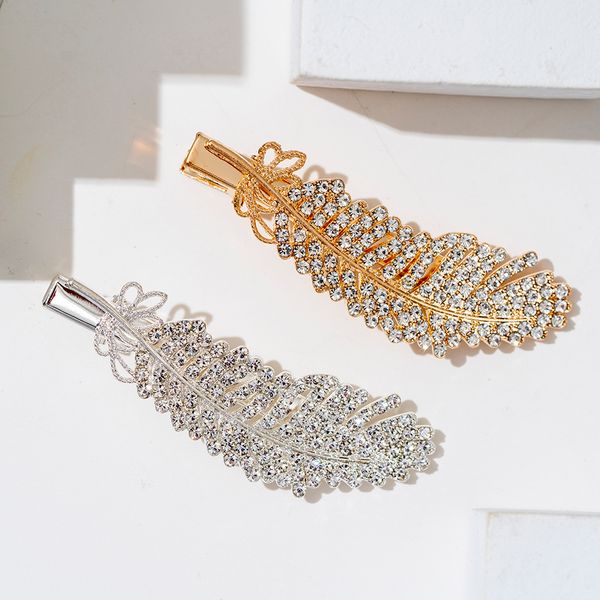 feather pearl diamond hair clip simple hair accessories korean temperament fashion side clip female tide out headdress, Golden;silver
feather pearl diamond hair clip simple hair accessories korean temperament fashion side clip female tide out headdress, Golden;silver