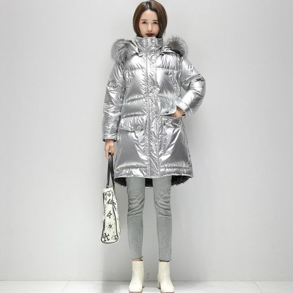 women's down & parkas winter large natural fur collar hooded long jacket women casual loose waterproof warm outwear 90% white duck coat, Black
women's down & parkas winter large natural fur collar hooded long jacket women casual loose waterproof warm outwear 90% white duck coat, Black