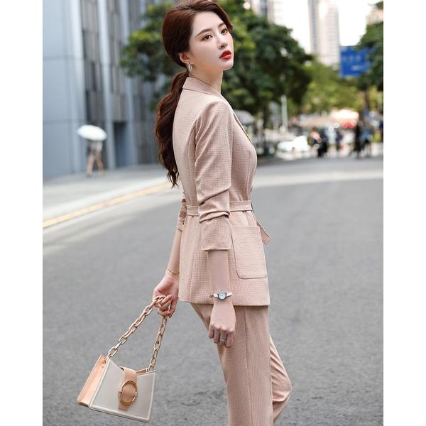 pink plaid pants suit women belt double breasted blazer coat+trousers female 2021 office casual jacket two piece set women's, White
pink plaid pants suit women belt double breasted blazer coat+trousers female 2021 office casual jacket two piece set women's, White