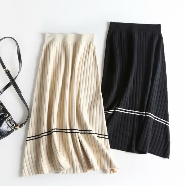 skirts high waist women spring vintage knitting long faldas jupe femme beige black saia ycso
skirts high waist women spring vintage knitting long faldas jupe femme beige black saia ycso