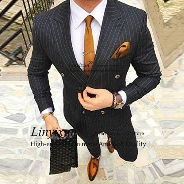 men's suits & blazers black business pinstripe mens classic double breasted jackets with pants slim fit stripe formal prom party groom, White;black
men's suits & blazers black business pinstripe mens classic double breasted jackets with pants slim fit stripe formal prom party groom, White;black