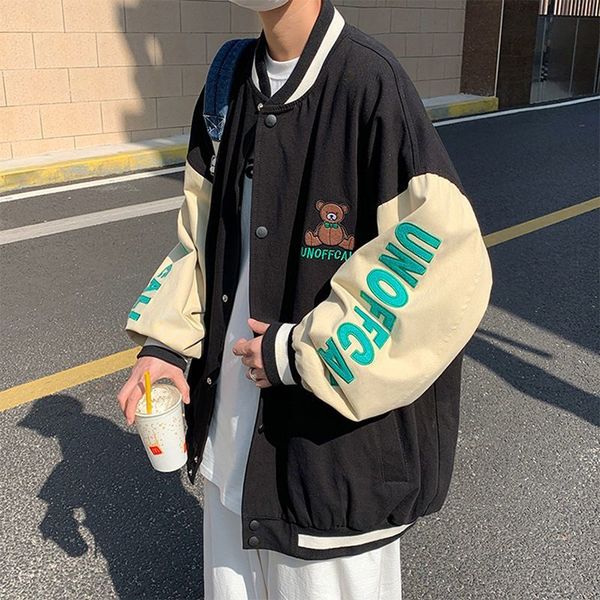 men's hoodies & sweatshirts and women's oversized baseball jacket, bear embroidered jacket, korean fashion, all-round combination,, Black
men's hoodies & sweatshirts and women's oversized baseball jacket, bear embroidered jacket, korean fashion, all-round combination,, Black
