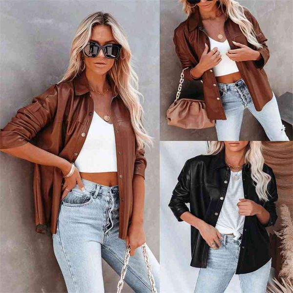 autumn and winter 2021 new street lapel fashion leisure two-color long sleeve leather 8807, Black
autumn and winter 2021 new street lapel fashion leisure two-color long sleeve leather 8807, Black