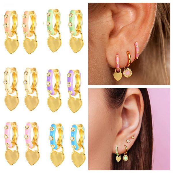 hoop & huggie aide 9mm ear rings for girl women 925 silver heart dangle earring candy color drop oil with cz pendientes plata aros, Golden;silver
hoop & huggie aide 9mm ear rings for girl women 925 silver heart dangle earring candy color drop oil with cz pendientes plata aros, Golden;silver
