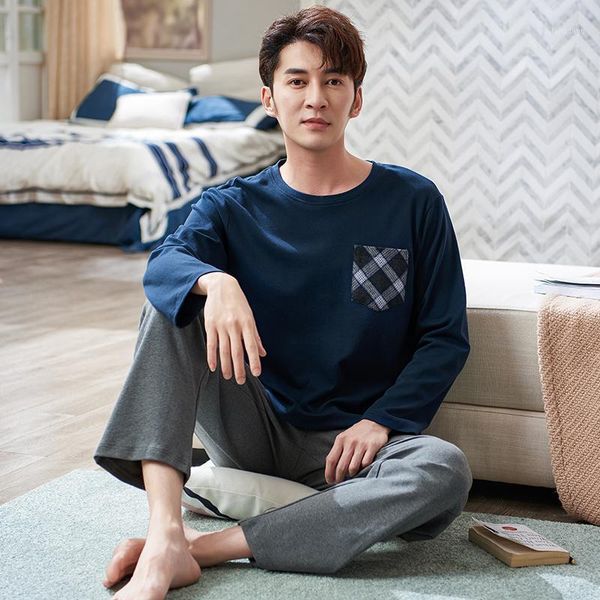full pure cotton sleepwear round neck pajamas for men pijama set simple fashion long sleeves pants loose pyjama plus size men's, Black;brown
full pure cotton sleepwear round neck pajamas for men pijama set simple fashion long sleeves pants loose pyjama plus size men's, Black;brown