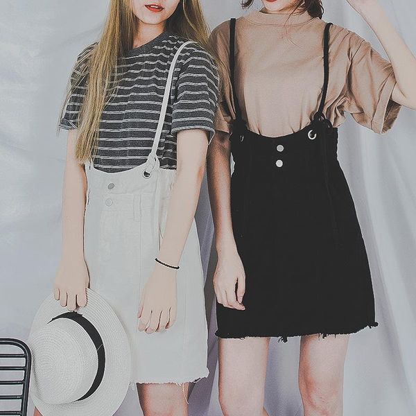 skirts women high waist a-line denim skirt korean vintage button pocket casual strap overalls mini suspender jeans, Black
skirts women high waist a-line denim skirt korean vintage button pocket casual strap overalls mini suspender jeans, Black