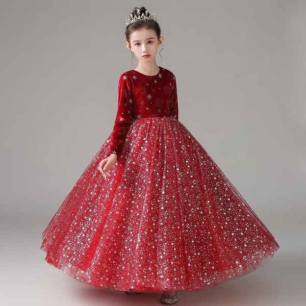 girl's dresses flower girl illusion o-neck sequined princess floor-length tulle lace full luxury navy blue lovely kids party gown h228, Red;yellow
girl's dresses flower girl illusion o-neck sequined princess floor-length tulle lace full luxury navy blue lovely kids party gown h228, Red;yellow