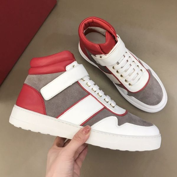 mens designer shoes gancini luxury flat-bottom sneakers high gang casual shoes fashion flat bottom comfortable trend, Black