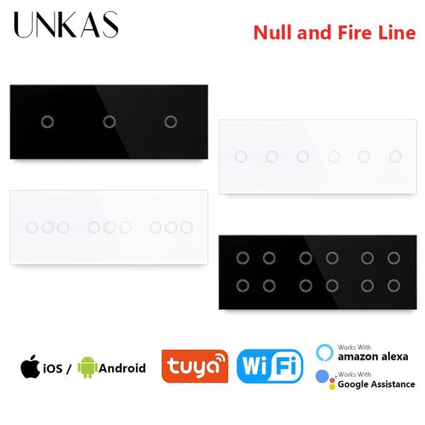 smart home control unkas 3 / 6 9 12 gang wifi touch on off light switch 228mm white black class panel outlet null and fire line
smart home control unkas 3 / 6 9 12 gang wifi touch on off light switch 228mm white black class panel outlet null and fire line